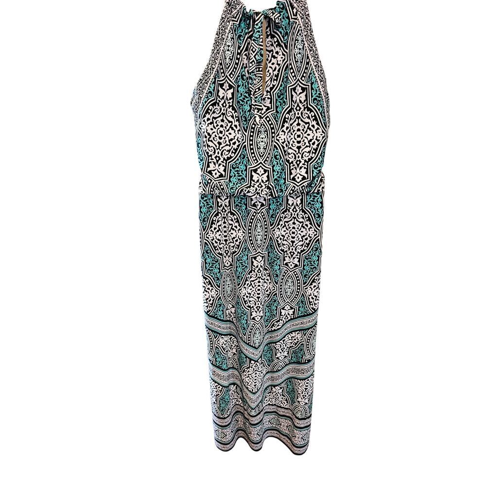 Whbml Maxi Dress geometric Keyhole Sleeveless Green Long jewel embellished Small - Picture 3 of 10